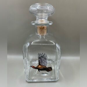 Vintage Richard E Bishop Wild Game Bird Turkey Liquor Decanter Bottle Italy NEW